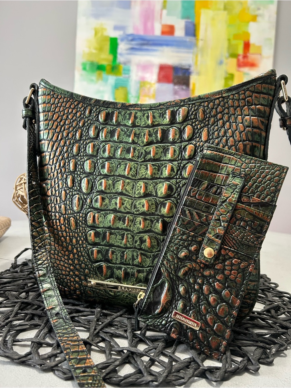 Brahmin Jody Samba Melbourne Crossbody & Matching Credit Card Holder Wallet